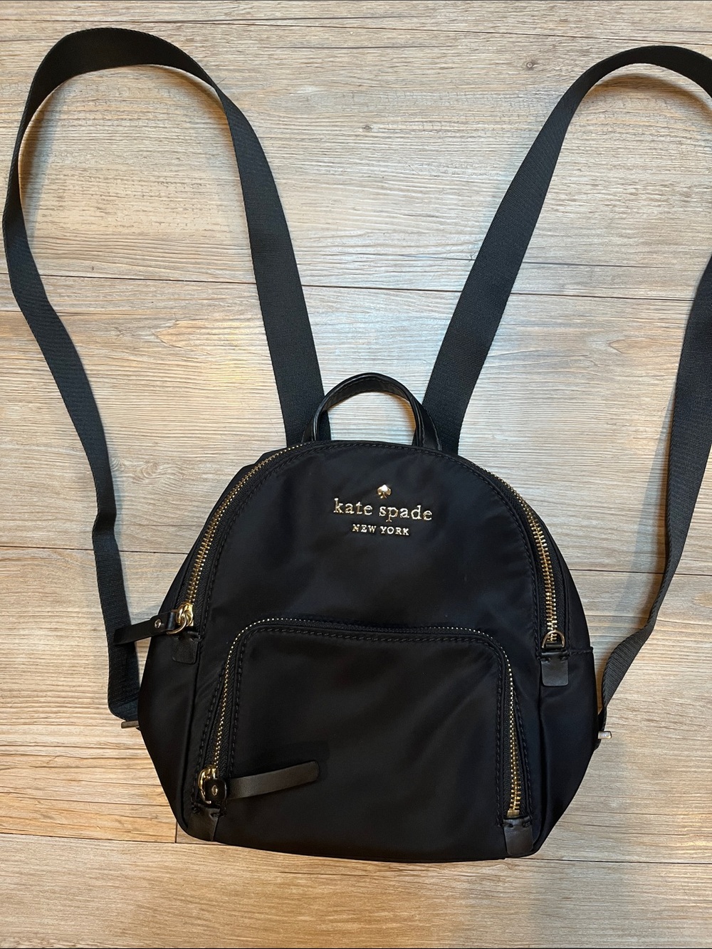 Steve Madden Black Mini Backpack with Gold Hardware